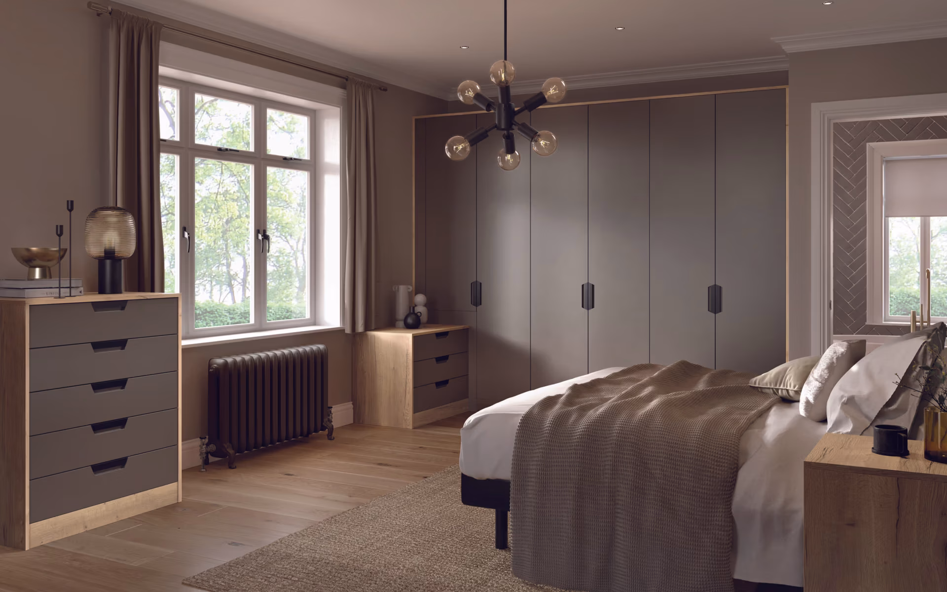 Bella, Segrato Style - Supermatt Taupe - Halifax Natural Oak