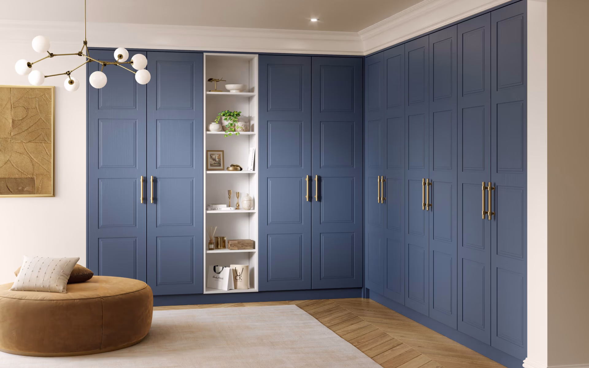 Fitted Wardrobe Edinburgh - Bella, Paris Style - Paint Flow Matt Colonial Blue